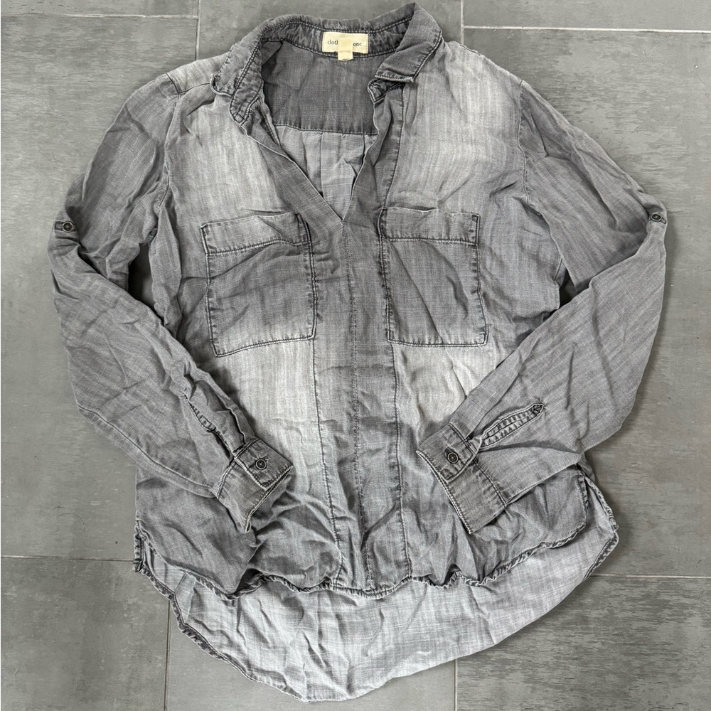 Anthropologie Cloth & Stone Charcoal Blouse